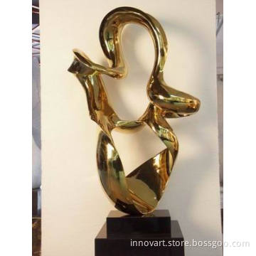 modern stainless steel plated sculpture